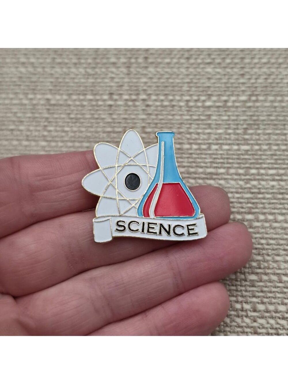 Science Enamel Pin Atom Chemistry Beaker Badge Nerd Geek Teacher Gift A9188